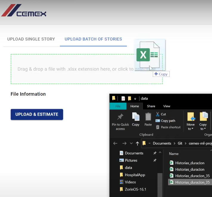 Web App Batch Stories upload